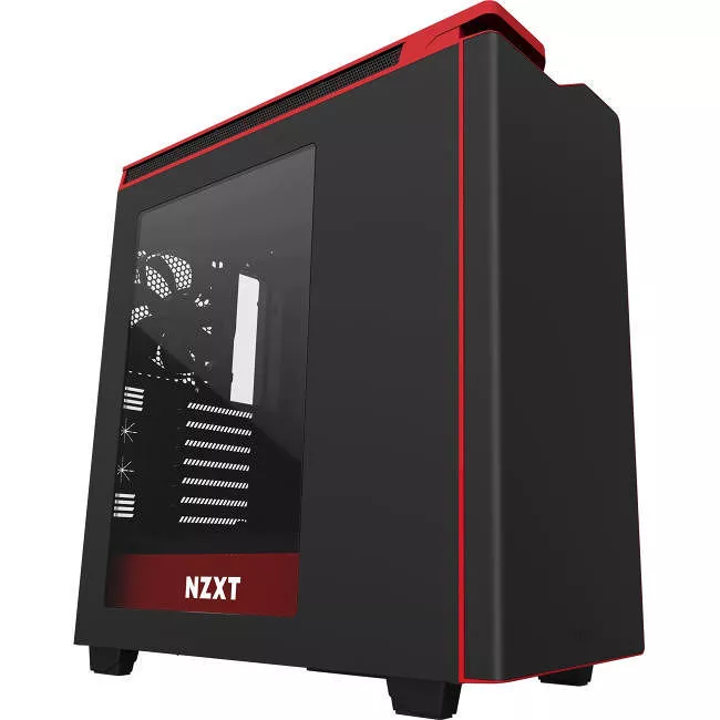 NZXT CA-H442W-M1 H440 Computer Case - Mid-tower - Matte Black, Red 