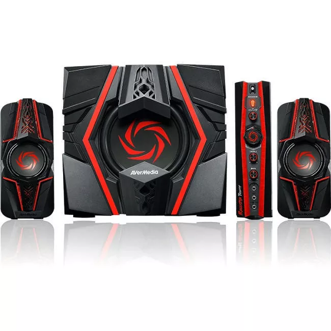 AVerMedia GS315 2.1 Speaker System - 77 W RMS - Black, Red | Exxact