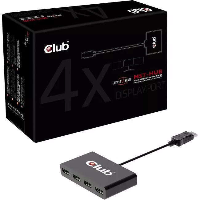 Club 3D CSV-5400 Multi Stream Transport (MST) Hub DisplayPort 1-4