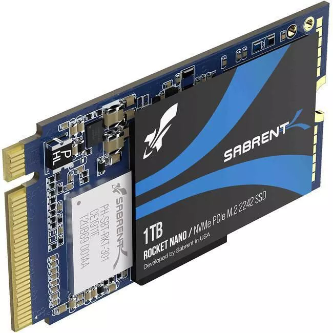 Sabrent SB-1342-1TB 1TB Rocket NVMe PCIe M.2 2242 DRAM-less Power Internal SSD | Exxact