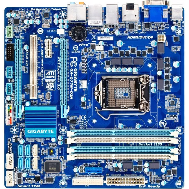 GIGABYTE GA-Q77M-D2H-B Desktop Motherboard - Intel Q77 Express Chipset -  Socket H2 LGA-1155 | Exxact